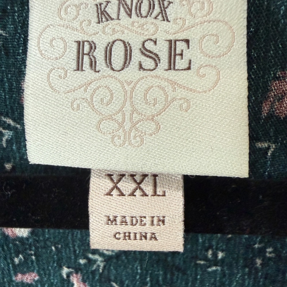 Knox Rose Floral Boho Dress Green Bell Sleeve Fall‎ Romantic Fairy Grunge XXL - Picture 4 of 9